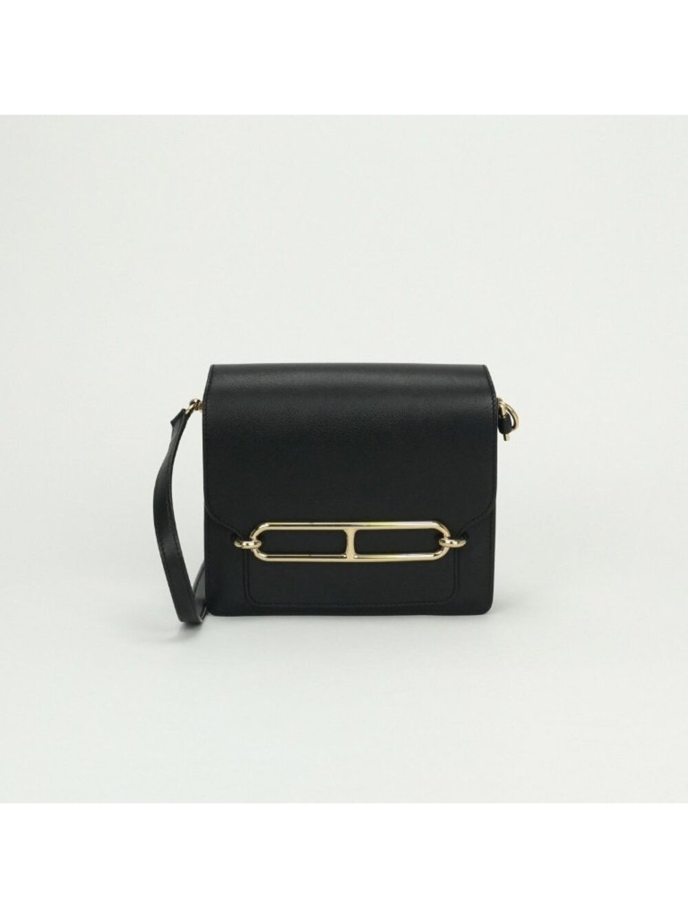 Hermes Sac Roulis Mini Shoulder Bag Evercolor Noir Blue Indigo Black Navy
